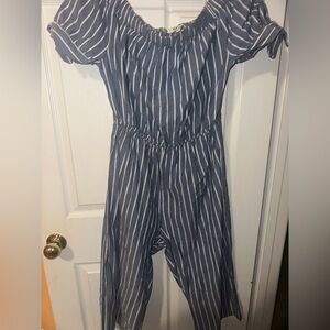 Hint of Blush Striped Romper